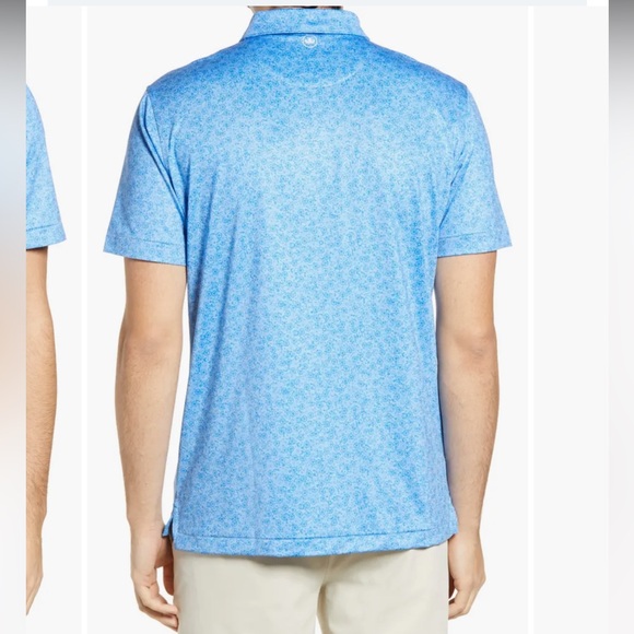 PETER MILLAR XL Watch Print Short Sleeve Performance Polo Bluebell Crown Crafted - Picture 3 of 4